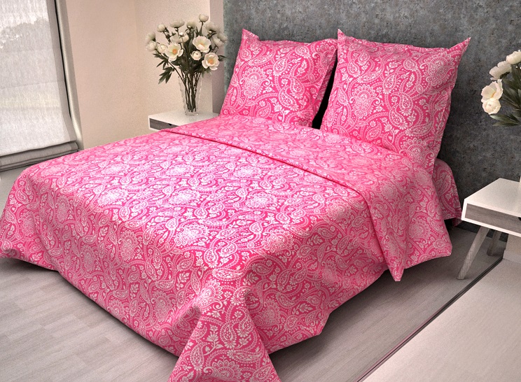 КПБ 1,5 Огурцы розовый